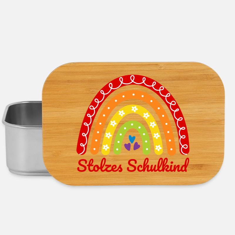 Stolzes Schulkind Boho Regenbogen bunt Einschulung - Lunch Box - Silber