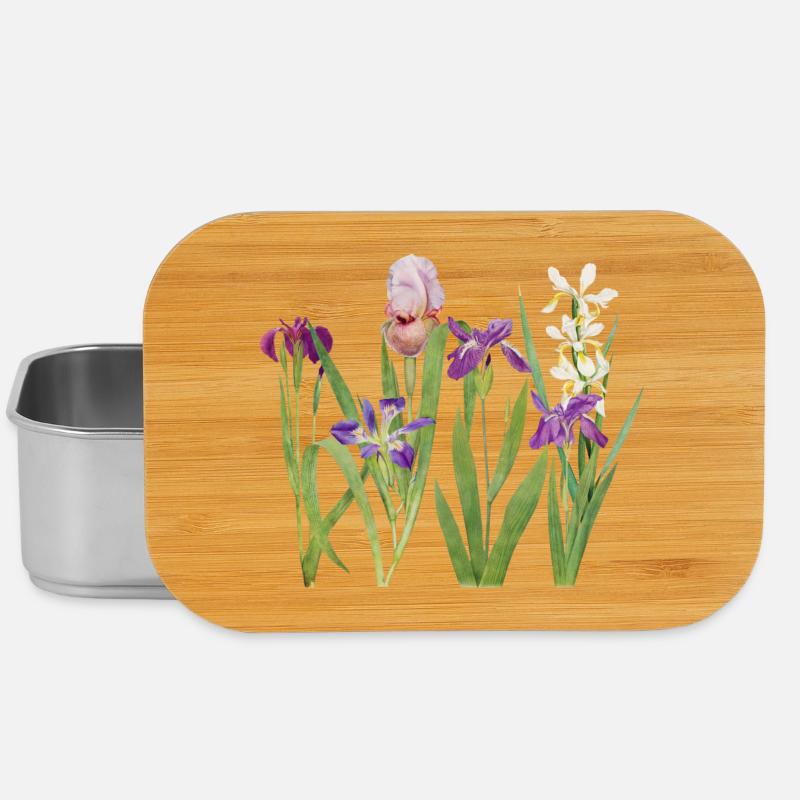 Iris sauvage et orchidée design botanique - Boîte à goûter - argent