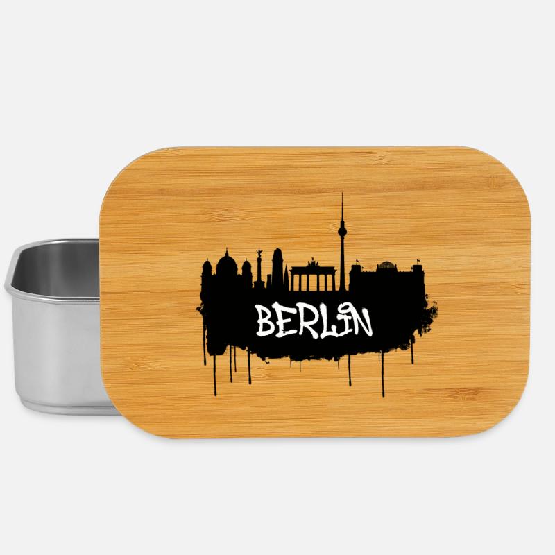 Berlin Graffiti Skyline - Lunch Box - Silber