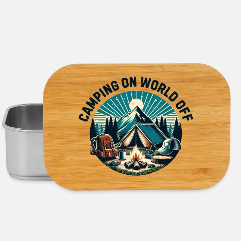 Camping on world off - Lunch Box - silver