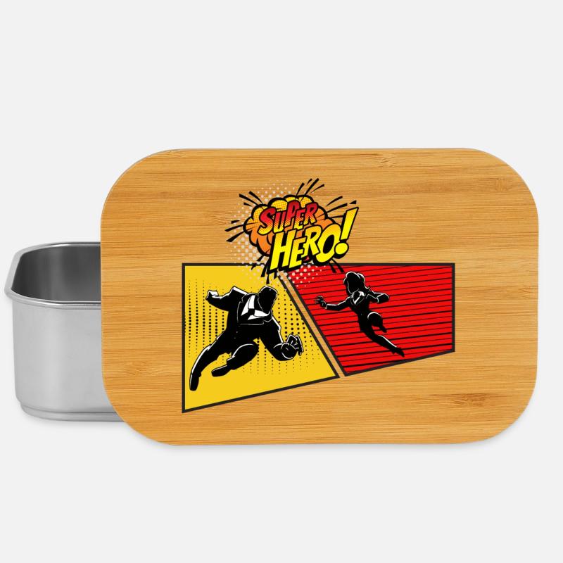 Superhero Pop Art Panel - Lunch Box - silver