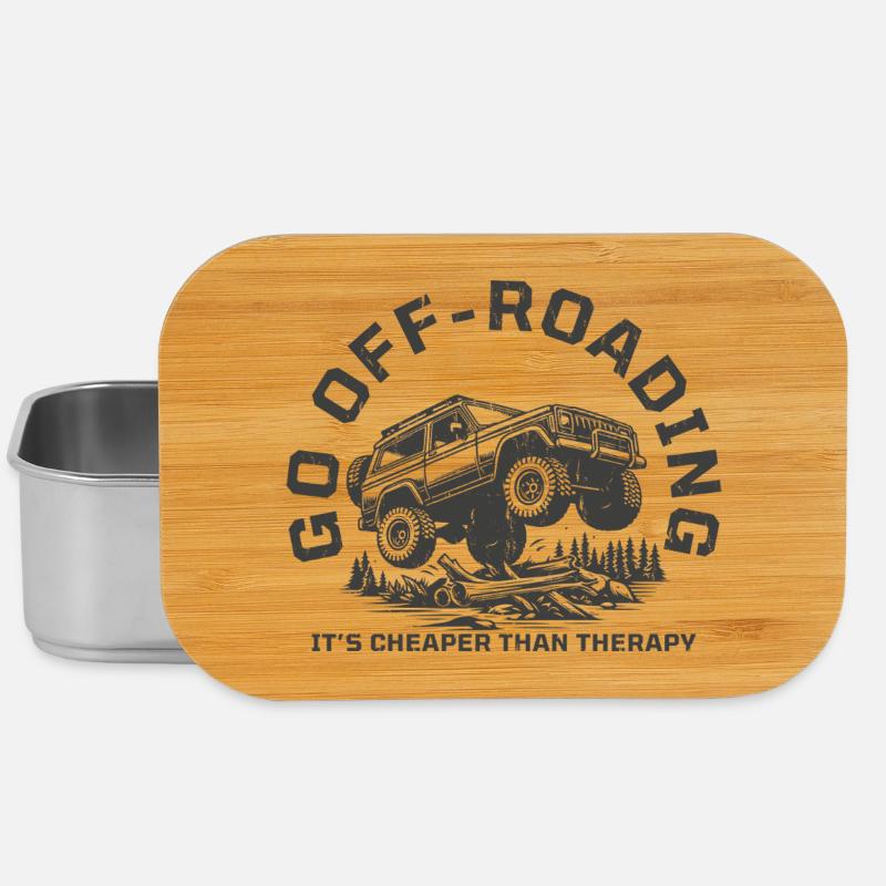 Funny Off-Roading Quote Cheaper Than Therapy - Lunch Box - silver