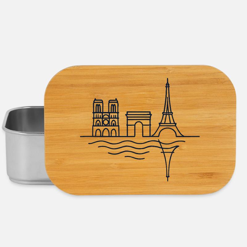 Lignes Parisiennes: Tour Eiffel et Arc de Triomphe - Boîte à goûter - argent
