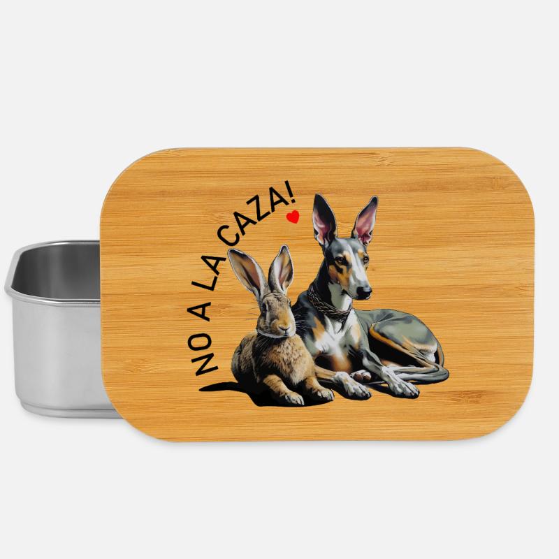 Duo Galgo & Rabbit Heart avec Slogan - Boîte à goûter - argent