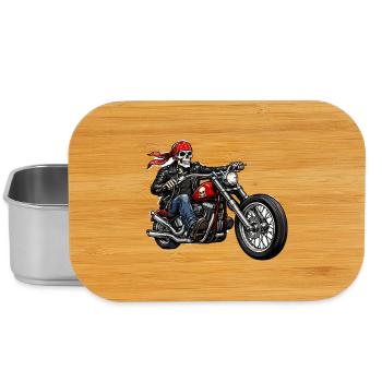 Skelett-Biker auf Motorrad - Lunch Box - Silber - Vorne
