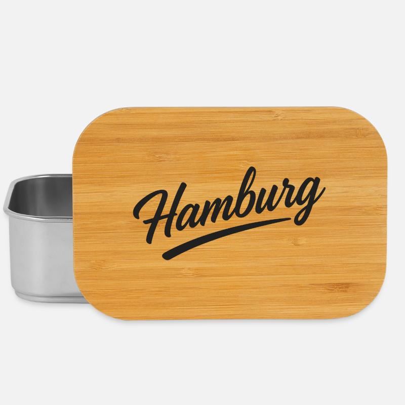 Hamburg Script City Design with Underline - Lunch Box - Silber