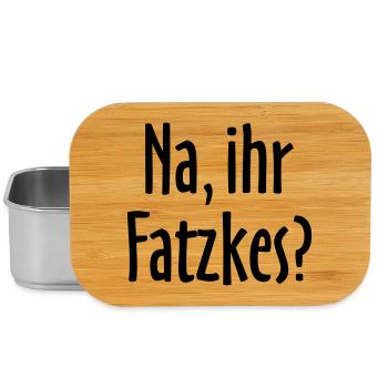 Lustiger Berlin Spruch: Na, ihr Fatzkes? - Lunch Box - Silber - Vorne