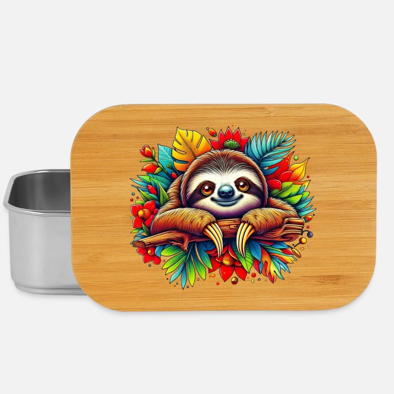 Faultier - Lunch Box - Silber