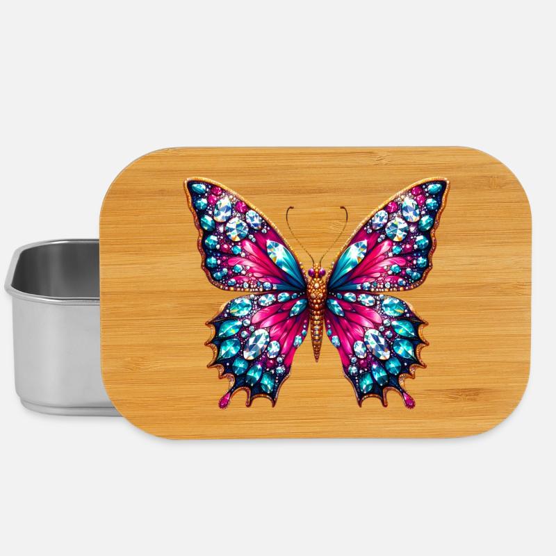 Schmetterling - Lunch Box - Silber