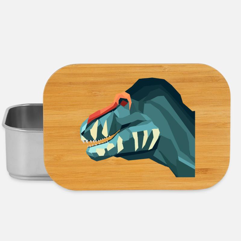 T. rex de style géométrique - Boîte à goûter - argent
