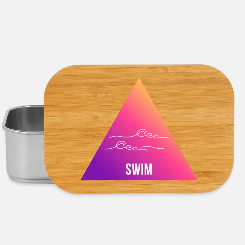 Swimming Gradient Triangle Waves - Lunch Box - silver