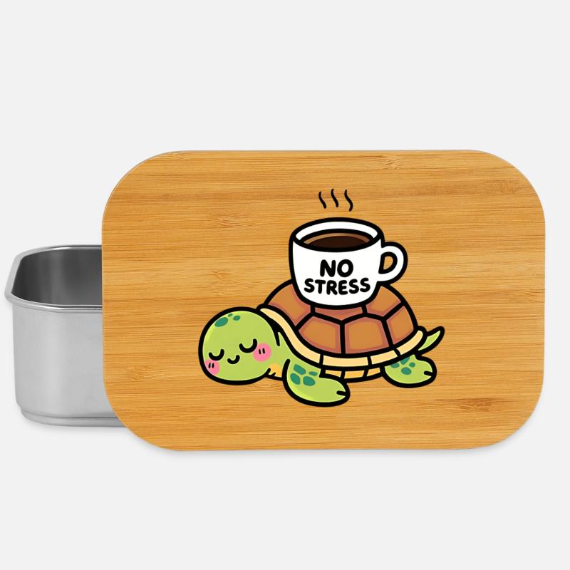 Turtle Zen Café No Stress - Lunch Box - silver
