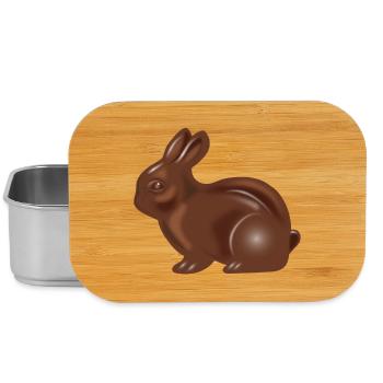 Motif classique du lapin de Pâques en chocolat - Boîte à goûter - argent - Devant