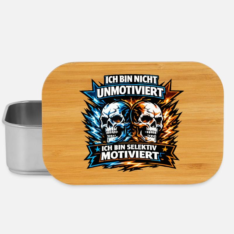 Not unmotivated - selectively motivated with sculls - Lunch Box - silver