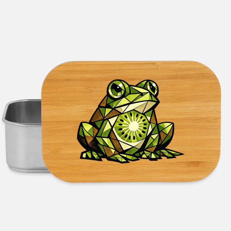 Version cubisme de grenouille kiwi - Boîte à goûter - argent