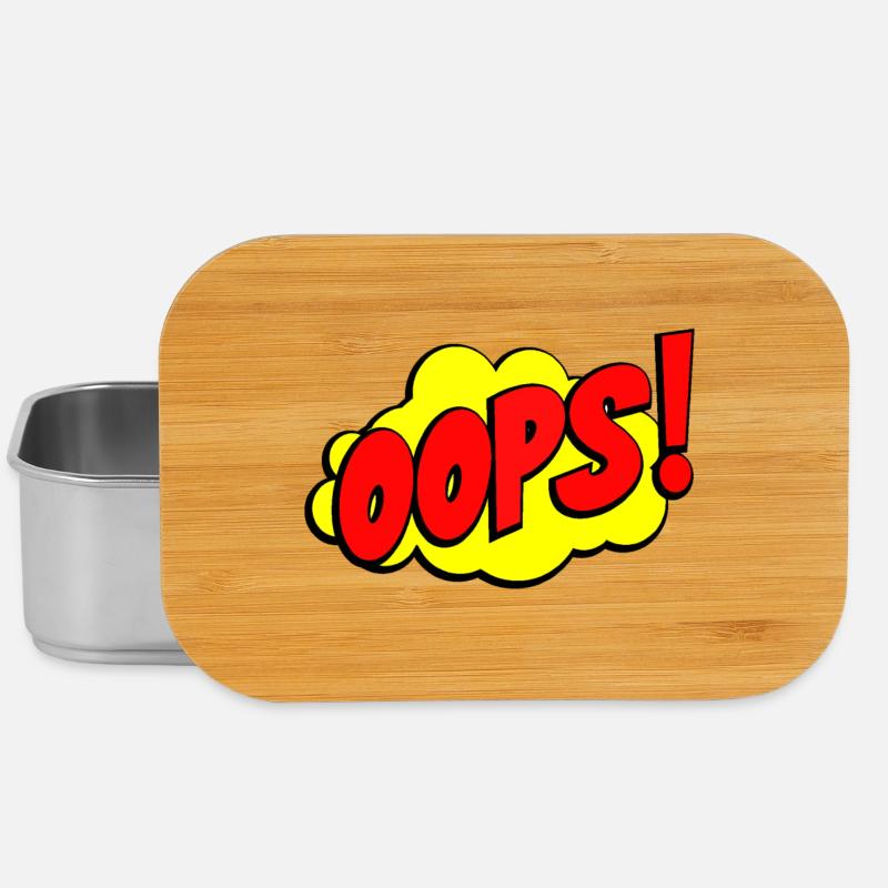 Cartoon Oops Comic Design - Lunch Box - silver