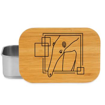 Fourmilier en forme géométrique - Conception d’art au trait - Boîte à goûter - argent - Devant