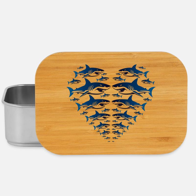 Shark Heart - Lunch Box - Silber