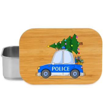 Polizeiauto Police Weihnachten - Lunch Box - Silber - Vorne