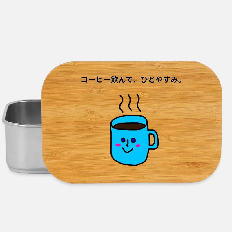 Mug Bleu "Pause Café" Kawaii - Boîte à goûter - argent