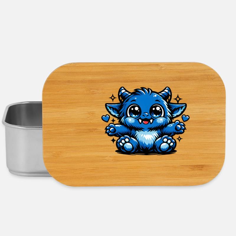 Style de bande dessinée Blue Cuddly Dragon - Boîte à goûter - argent