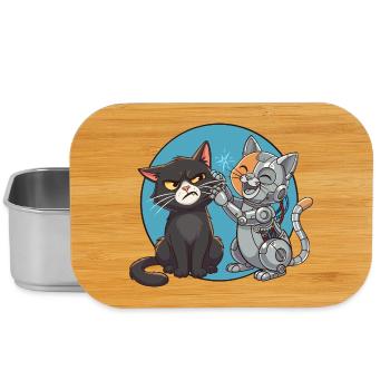 Chat und Roboter - Lunch Box - Silber - Vorne
