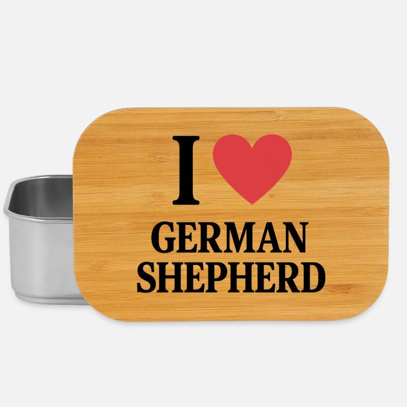 I ❤️ GERMAN SHEPHERD - Lunch Box - silver
