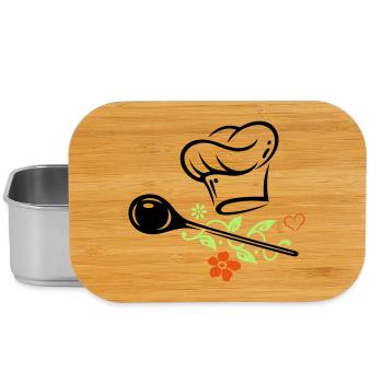 Kochen Kochmütze Chefkoch Vegan Gesund Kochlöffel - Lunch Box - Silber - Vorne
