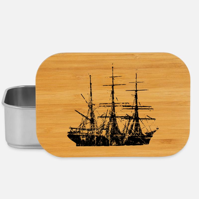 Sailing Ship Sailing Design Vintage (FR) - Boîte à goûter - argent