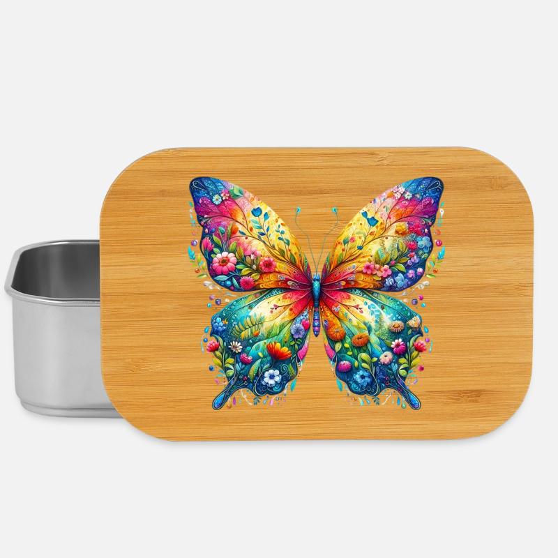 Schmetterling - Lunch Box - Silber