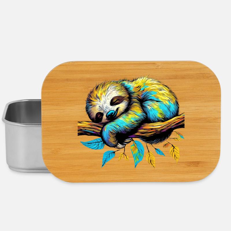 Faultier - Lunch Box - Silber