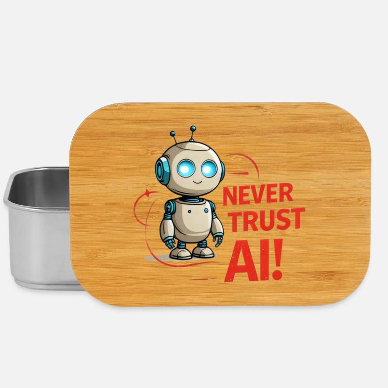 Never Trust AI - Lunch Box - Silber