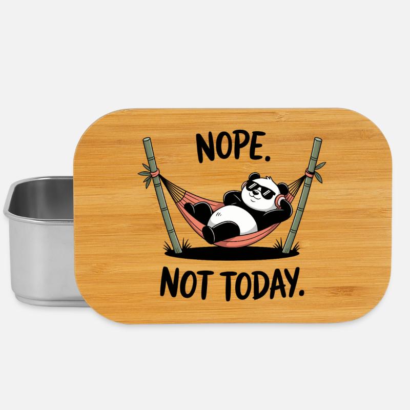 Chilling Panda Relaxing in Hammock - Lunch Box - silver