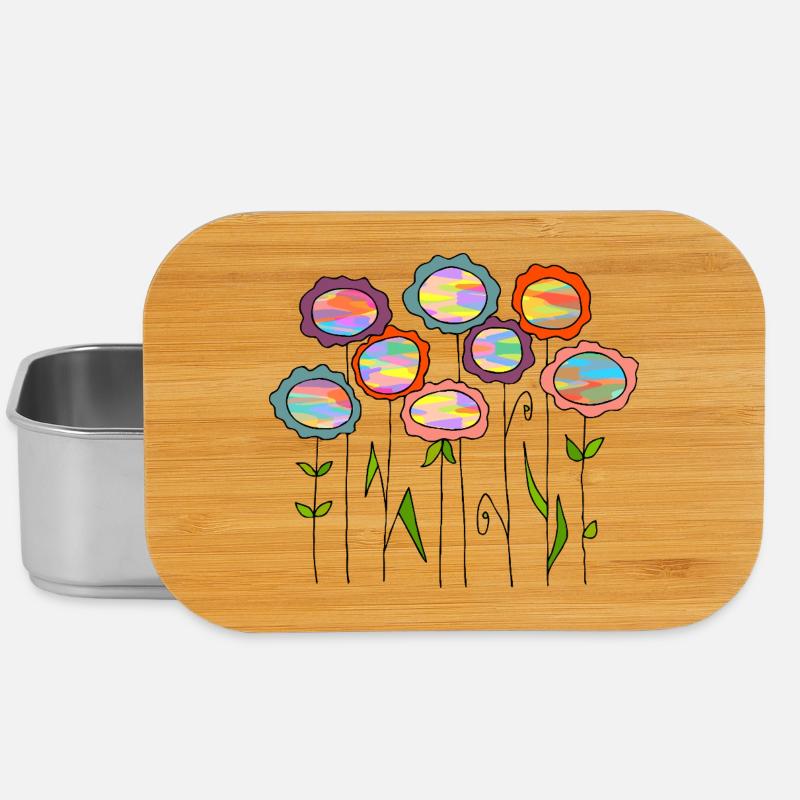 Blumen - Lunch Box - Silber