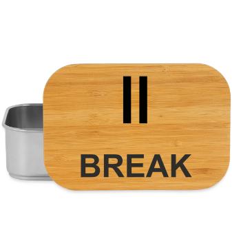 Pause-Zeichen „BREAK“ – Minimalistisches Work & Ch - Lunch Box - Silber - Vorne
