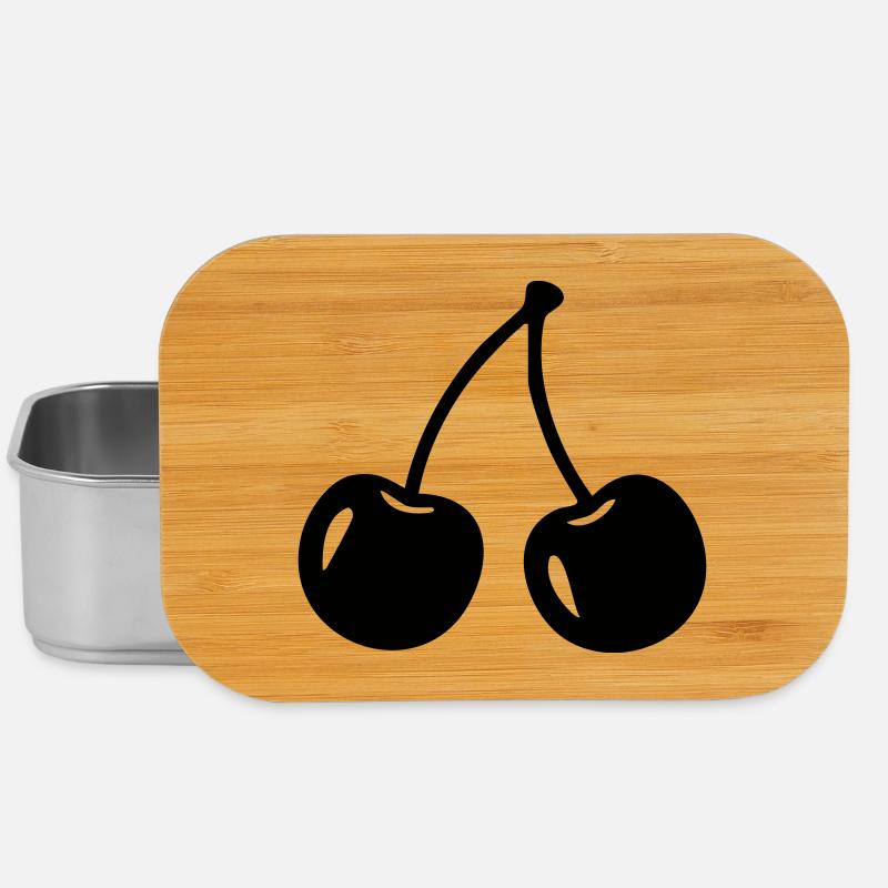 Cherry Silhouette – Sweet Fruit Design - Lunch Box - silver