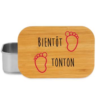 Bientôt Tonton / Bébé / Naissance / Oncle / Baby - Boîte à goûter - argent - Devant