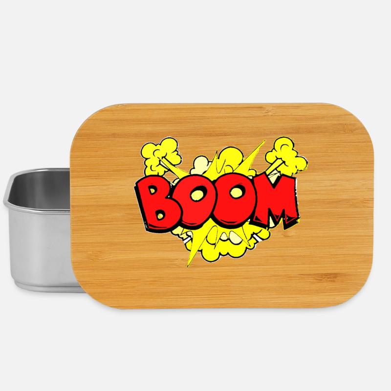 Dynamic Bomb Explosion Illustration - Lunch Box - silver