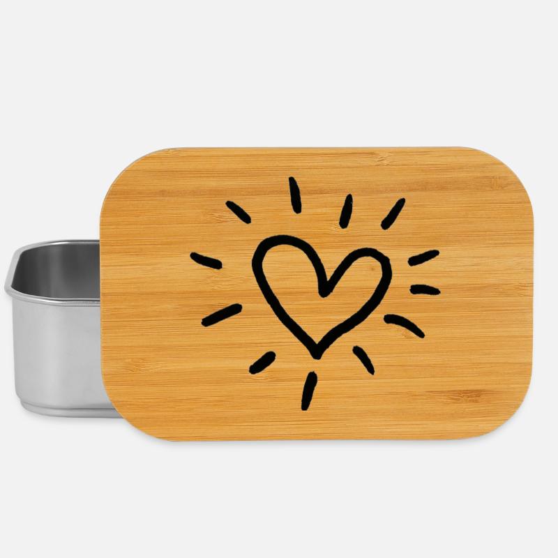 Herz Sonne Doodle: Strichkunst Liebe - Lunch Box - Silber