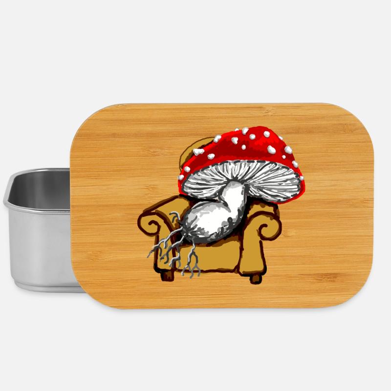champignon - Boîte à goûter - argent