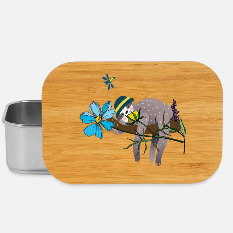 Faultier im Garten - Lunch Box - Silber