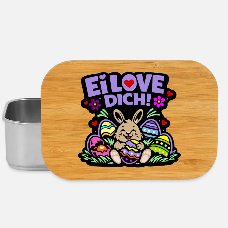 Ei LOVE DICH! - Osterhase mit Eiern - Lunch Box - Silber