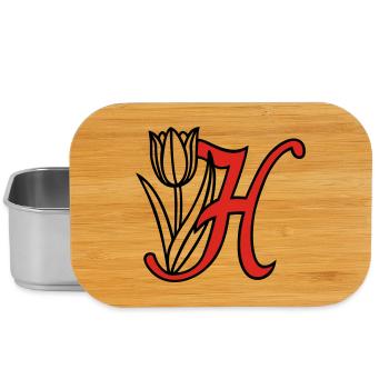 Buchstabe, Initiale, Blume - Lunch Box - Silber - Vorne