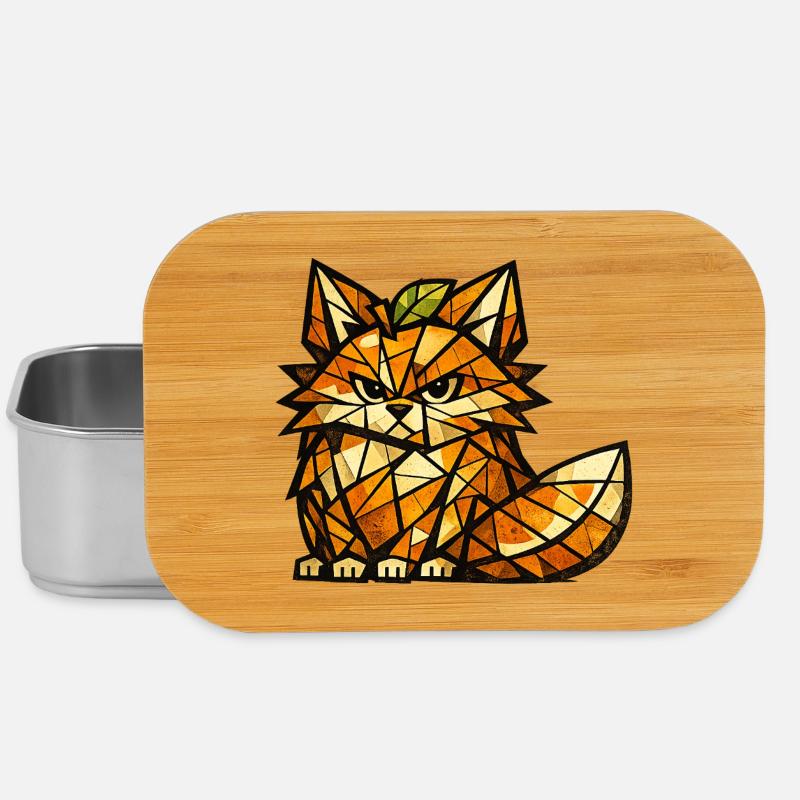 Orange Fox Cubism Version - Lunch Box - silver