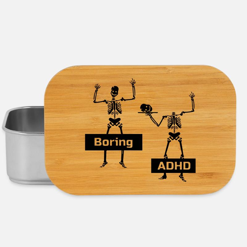 Boring vs ADHD ADHS Spruch Geschenk - Lunch Box - Silber