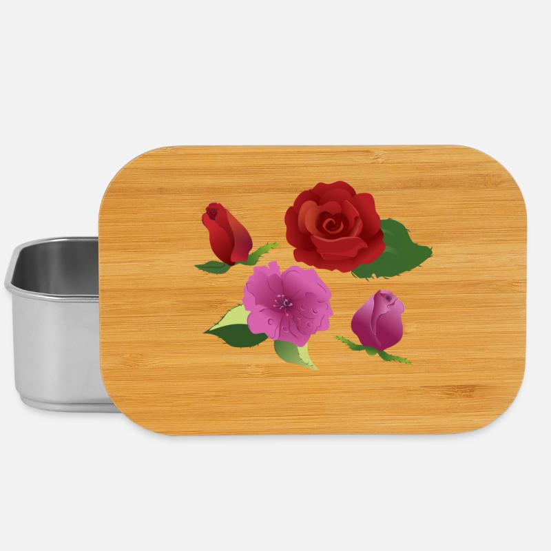 Bouquet de roses jouant des couleurs - Boîte à goûter - argent