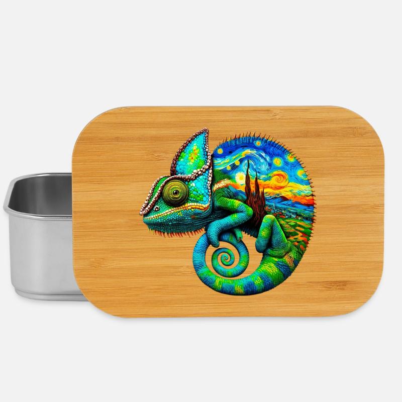 Van Gogh Chamäleon - Lunch Box - Silber