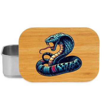 motif serpent Cobra dynamique et coloré - Boîte à goûter - argent - Devant