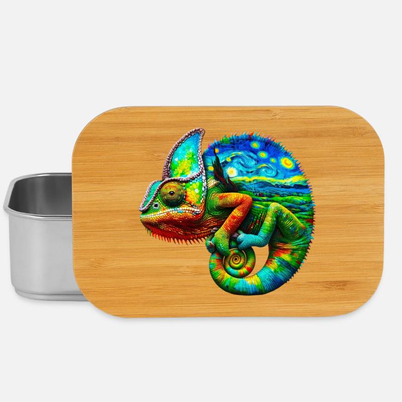 Van Gogh Chamäleon - Lunch Box - Silber