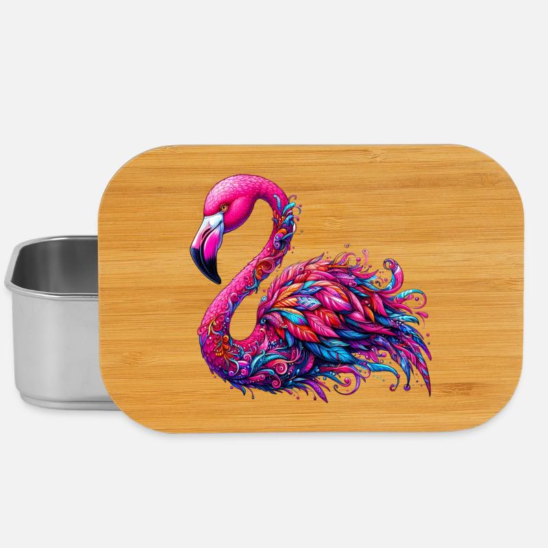 Flamingo - Lunch Box - Silber